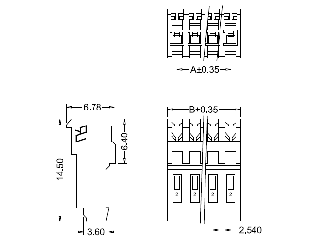 M2051R-N IDC dimensions Размеры M2051R-N IDC
