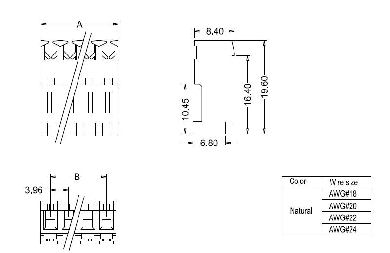 M7060(I)R-N-R IDC dimension M7060(I)RNR Размер IDC